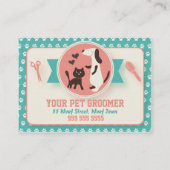 Fun Retro Pet Groomer Stellenkarte Terminkarte (Rückseite)