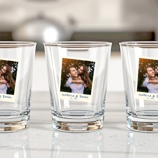 Fun Retro Photo Frame Wedding Engagement Party Schnapsglas