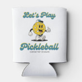 Fun Retro Pickleball Cartoon Mascot Personalisiert Dosenkühler (Rückseite)
