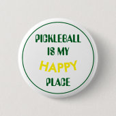 Fun Retro Pickleball ist mein glücklicher Ort Button (Vorderseite)