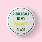 Fun Retro Pickleball ist mein glücklicher Ort Button