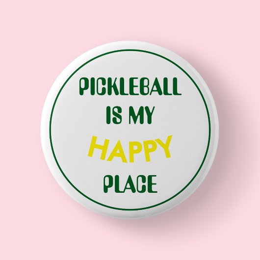 Fun Retro Pickleball ist mein glücklicher Ort Button