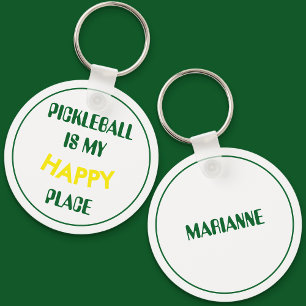Fun Retro Pickleball ist mein glücklicher Ort Schlüsselanhänger