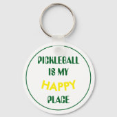 Fun Retro Pickleball ist mein glücklicher Ort Schlüsselanhänger (Vorderseite)