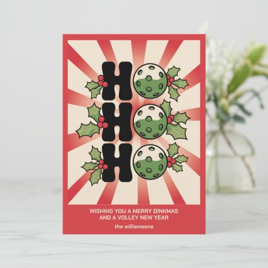Fun Retro Pickleball Weihnachten Ihr eigener Text (Stehend Vorderseite)