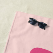 Fun Retro Pink Mrs. Newlywed Bride Strandtuch (Beispiel)