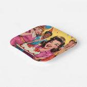 Fun Retro Pop Art Comic Mid-Century Birthday Pappteller (Gewinkelt)
