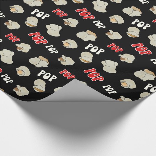 Fun Retro Popcorn Muster Geschenkpapier (Ecke)