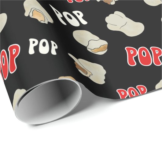 Fun Retro Popcorn Muster Geschenkpapier (Rolleneckpunkt)