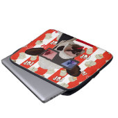 Fun Retro Popcorn Whimsical Kuh - Rote Streifen Laptopschutzhülle (Vorne Knopf)