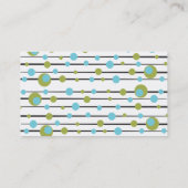 Fun Retro Punkte und Linien Visitenkarte (Rückseite)