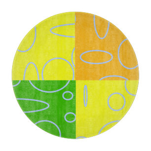 Fun Retro Quad Circles Loops Cutting Board Schneidebrett