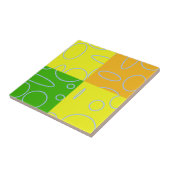 Fun Retro Quad Gelb Grün Orange Geometrisch Fliese (Seite)
