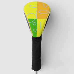 Fun Retro Quad Gelb Grün Orange Geometrisch Golf Headcover