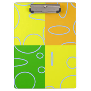 Fun Retro Quad Gelb Grün Orange Geometrisch Klemmbrett