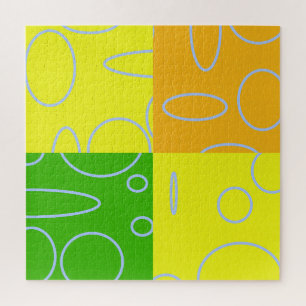 Fun Retro Quad Gelb Grün Orange Puzzle