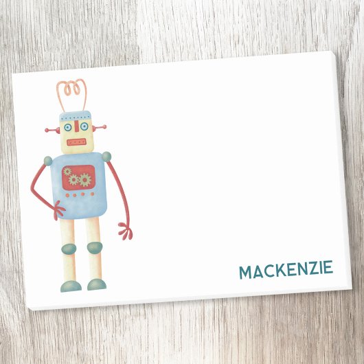 Fun Retro Robot Personalisiert Post-it Klebezettel
