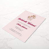 Fun Retro Rosa Palmen Bachelorette Wochenende Folieneinladung (Gedreht)