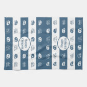 Fun Retro RV Happy Campers in Blau und Weiß Geschirrtuch (Horizontal)