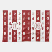 Fun Retro RV Happy Campers in Deep Red und White Geschirrtuch (Horizontal)