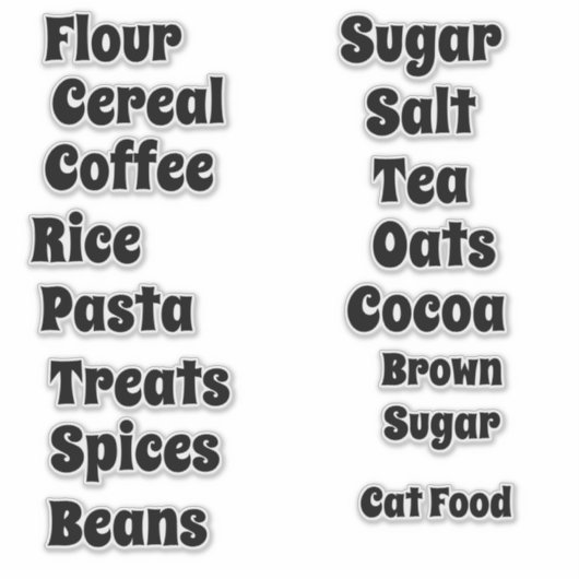 Fun Retro Schriftart Anpassbare Pantry Vinyl Aufkleber (Vorderseite)