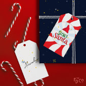 Fun Retro Secret Santa Peppermint Candy Swirl Geschenkanhänger