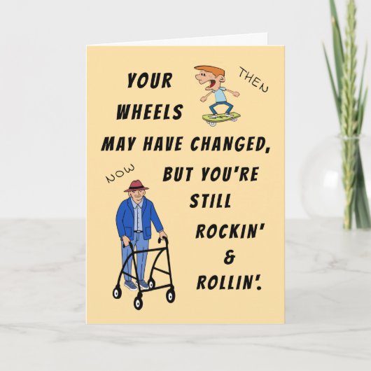 Fun Retro Senior Moment Happy Birthday Card Karte (Vorderseite)