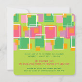 Fun Retro Squares 3 Fotocollage Graduation Party Einladung (Rückseite)