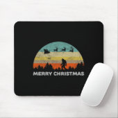 Fun Retro Style Big Foot Frohe Weihnachten Yeti Mousepad (Mit Mouse)