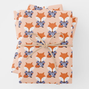 Fun Retro Swimsuit Fox Tier Geschenkpapier Set