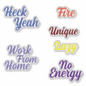 Fun Retro Typografie farbenfrohe Custom Cut Vinyl Aufkleber (Vorderseite)