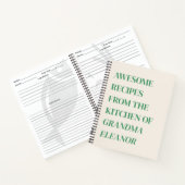 Fun Retro Typografie Kelly Green Oma Rezept Notizblock (Innenseite)