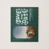 Fun Retro Typography Photo Wedding Save the Date Puzzle (Vertikal)