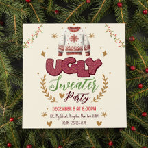 Fun Retro Ugly Sweater Weihnachts-Party