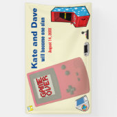 Fun Retro Video Gamer 🎮 Hochzeit Banner (Vertikal)