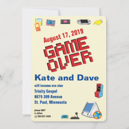 Fun Retro Video Gamer 🎮 Hochzeit Einladung