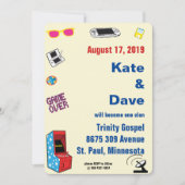 Fun Retro Video Gamer 🎮 💍 Hochzeit Einladung (Vorderseite)