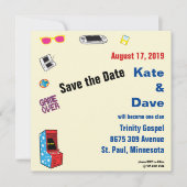 Fun Retro Video Gamer 🎮 💍 Hochzeit Save The Date (Vorderseite)