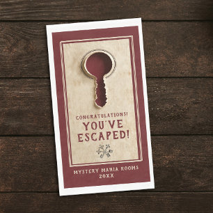 Fun Retro Vintag Escape Room Mystery Paper Napkin Serviette