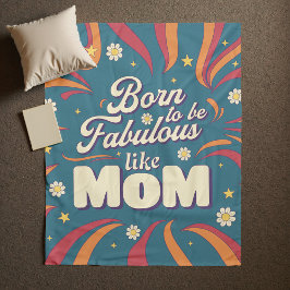 Fun Retro Vintag Psychedelic Mama Quote Typografie Fleecedecke