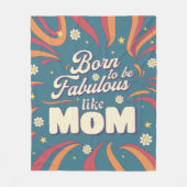 Fun Retro Vintag Psychedelic Mama Quote Typografie Fleecedecke (Vorderseite)