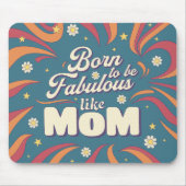 Fun Retro Vintag Psychedelic Mama Quote Typografie Mousepad (Vorne)