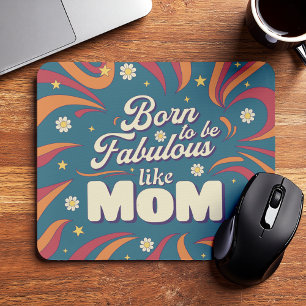 Fun Retro Vintag Psychedelic Mama Quote Typografie Mousepad