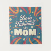 Fun Retro Vintag Psychedelic Mama Quote Typografie Wandteppich (Vorderseite)