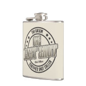 Fun Retro Vintage monochrome Groom Bachelor Party Flachmann (Links)
