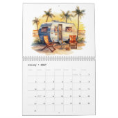 Fun Retro Wasserfarben Wohnwagen Kalender (Jan 2027)