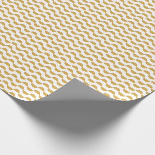 Fun Retro Wavy Semi Circle Yellow Geschenkpapier (Ecke)