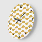 Fun Retro Wavy Semi Circle Yellow Große Wanduhr (Winkel)