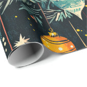 Fun Retro Weihnachtsbaum Ornamente Geschenkpapier (Rolleneckpunkt)