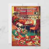 Fun Retro Weihnachtsfest Abendessen Party 1950er Einladung (Vorderseite)